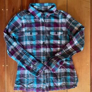 Patagonia Fjord Flannel Purple & Turquoise